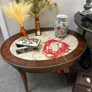 Photo of Antique Marble Top Coffee Table