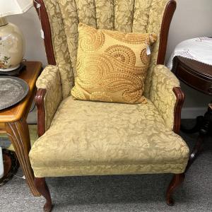 Photo of Antique Gold Wingback Chair