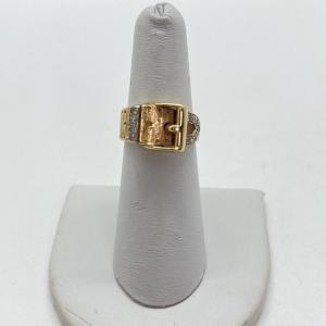 Photo of LOT 178G: 14K Gold - 6.72 gtw - Women's Size 6 Ring, Belt Buckle Design