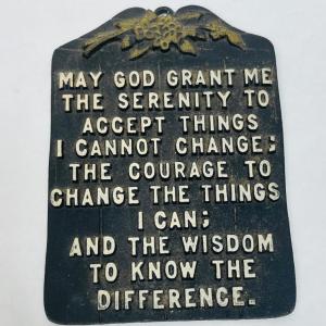 Photo of Metal Sign: "May God Grant Me The Serenity..."