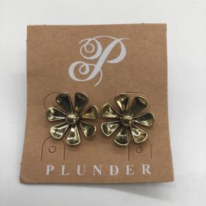 Photo of Plunder gold tone flower earrings