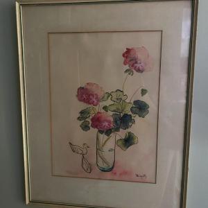Photo of Framed Carnation Watercolor