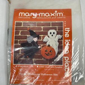 Photo of Vintage Halloween Witch Needlepoint Kit
