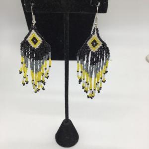Photo of Yellow beaded dangle earrings