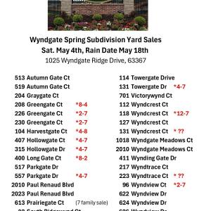 Photo of Wyndgate Subdivision Spring Yard Sales
