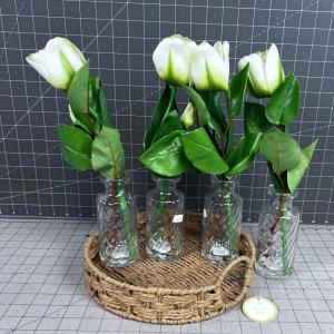 Photo of Tulip with Vases NEW in a basket Tray