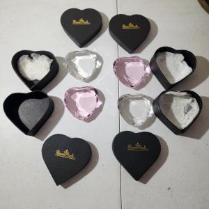 Photo of Lot of 4 Rosenthal Clear & Pink Crystal Hearts w Boxes