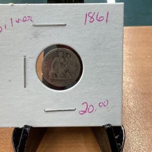Photo of 1861 silver half dime
