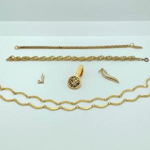 Photo of LOT 155: Gold Tone Jewelry Collection - Bracelets, Charms, Necklace and More