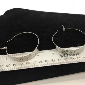 Photo of Large New Silver Tone Hoop Earrings