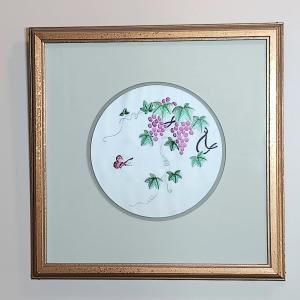 Photo of LOT 80: Professionally Framed Embroidery Art on Silk