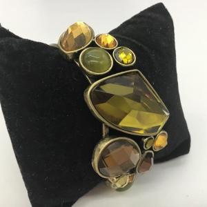 Photo of Chunky Gold Tone Bracelet with Faux Stones