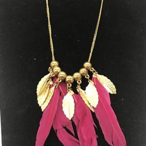 Photo of Juliet pink feathered necklace