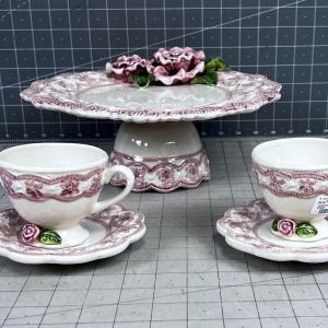 Photo of "A Rose is a Rose" Desert Tray with Tea Cup & Saucer