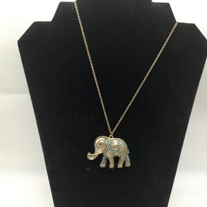 Photo of Silver toned, elephant Long necklace