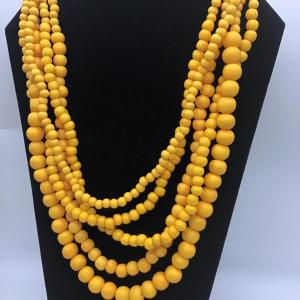 Photo of Rustic Layered Canary Buffalo Bone Beads with Horn Toggles