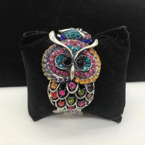 Photo of Rhinestone Owl Clamper Bracelet