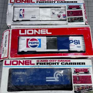 Photo of LIONEL:  "O"  Gauge Box Cars (3) 