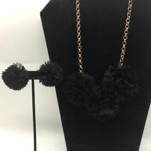 Photo of Cherie New York black flower earrings and necklace set