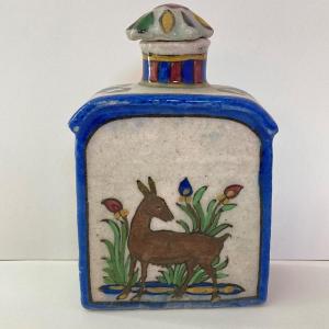 Photo of LOT 148: Vintage Iran Persia Ceramic Tea Bottle / Flask with Topper