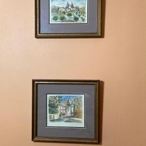 Photo of LOT 123: Pair of Signed Watercolor Wall Hangings