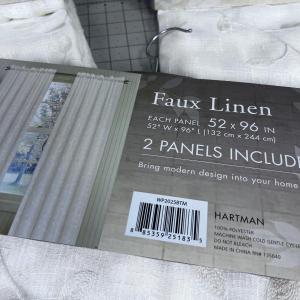 Photo of (4 Packages) Rod Pocket Window Covering 2 Panels Each Pack