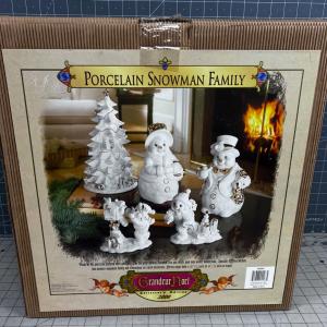 Photo of Porcelain Snowman Family, Like New 