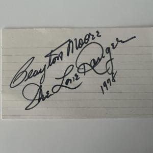 Photo of The Lone Ranger Clayton Moore original signature