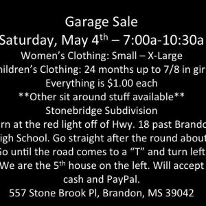 Photo of Garage Sale - Saturday, May 4th - 7:00a - 10:30a