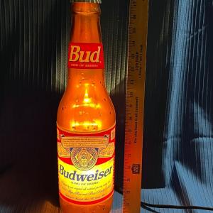 Photo of Vintage Lg. Budweiser Bottle Bar Light 18" Tall