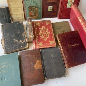 Photo of 1800s Book Lot Bible Religion Webster Dictionary & More