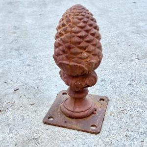 Photo of Eight (8) Cast Iron Pine Cone Toppers