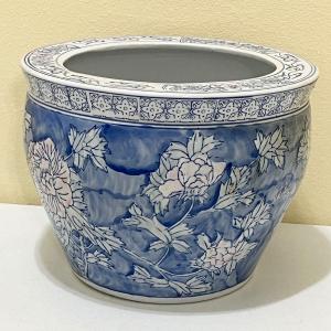 Photo of Blue Porcelain Floral Jardiniere Planter
