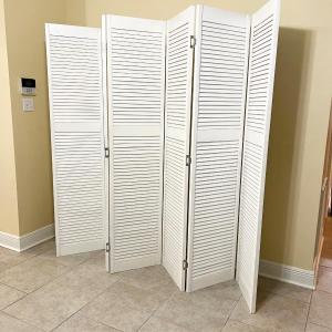 Photo of 79" Tall Wood Adjustable Shutter 6-Panel Room Divider