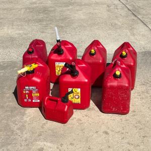 Photo of Eight (8) Gasoline Cans