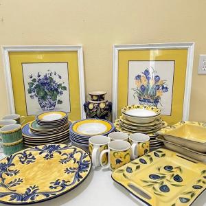 Photo of Kitchen Collection ~ Lot Of 50 Pieces Of Blue, Yellow & Green Assorted Kitchenwa