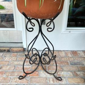 Photo of Pair (2) Terracotta Planters With Metal Stands ~ *Read Details