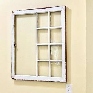 Photo of Vtg Distressed Wood Reclaimed Window Wall Decor