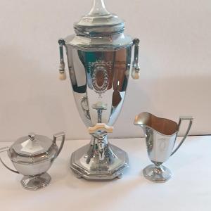 Photo of Antique L.F. & C. Art Deco Universal electric percolator /brew coffee pot with m