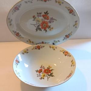 Photo of Dynasty fine China DALIAN Pattern vegetable bowl and platter
