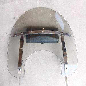 Photo of Road King Harley Davidson Windshield with chrome mounting bracket and leather Ha