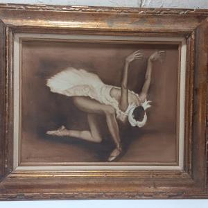 Photo of Artist Signed Ballerina framed artwork. - Ballet woman