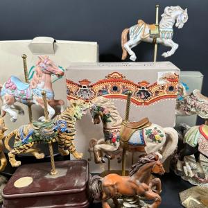 Photo of LOT 83: Vintage Carousel Music Box Figurine Collection - Willitts Designs & More