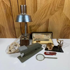 Photo of LOT 235: Vintage Office Collection: Mid Century Modern "Shine" Desk Lamp, Cross 