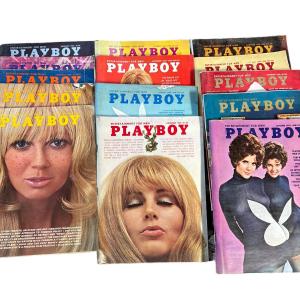 Photo of Lot of 14 Vintage Playboy Magazines 1968-70