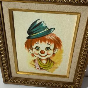 Photo of J M Jeng Signed Vintage Clown Art