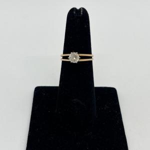 Photo of LOT 339: 14K Gold Solitaire CZ Size 6 Ring - 2.51 gtw