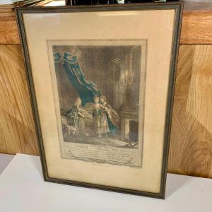 Photo of LOT 66: "Le Coucher" Framed French Lithograph