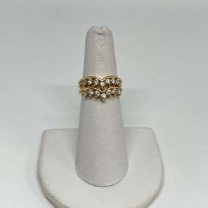 Photo of LOT 325: 14K Gold Cubic Zirconia Size 6 Rings - Marked P14K & DQ - 4.60 gtw
