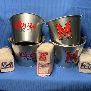 Photo of Bar Lot - UMD Ice Buckets, Budweiser Coasters